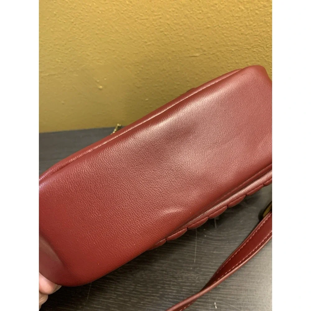 Steve Madden Red Quilted Crossbody Bag‎ with Gold Chain & Logo